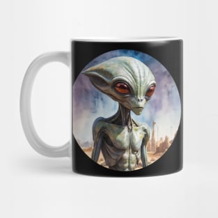 Alien in Desert City Mug